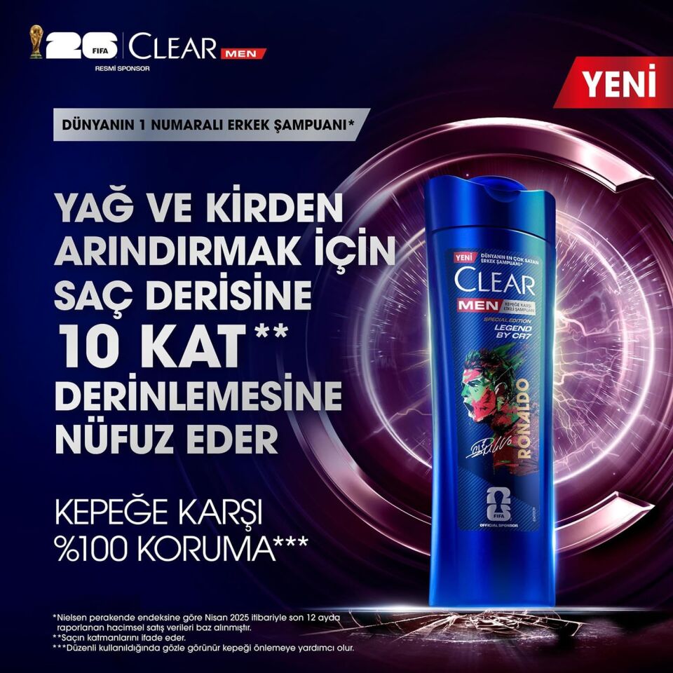 Clear Men Kepeğe Karşı Etkili Şampuan Legend By CR7 Cristiano Ronaldo 350 ml