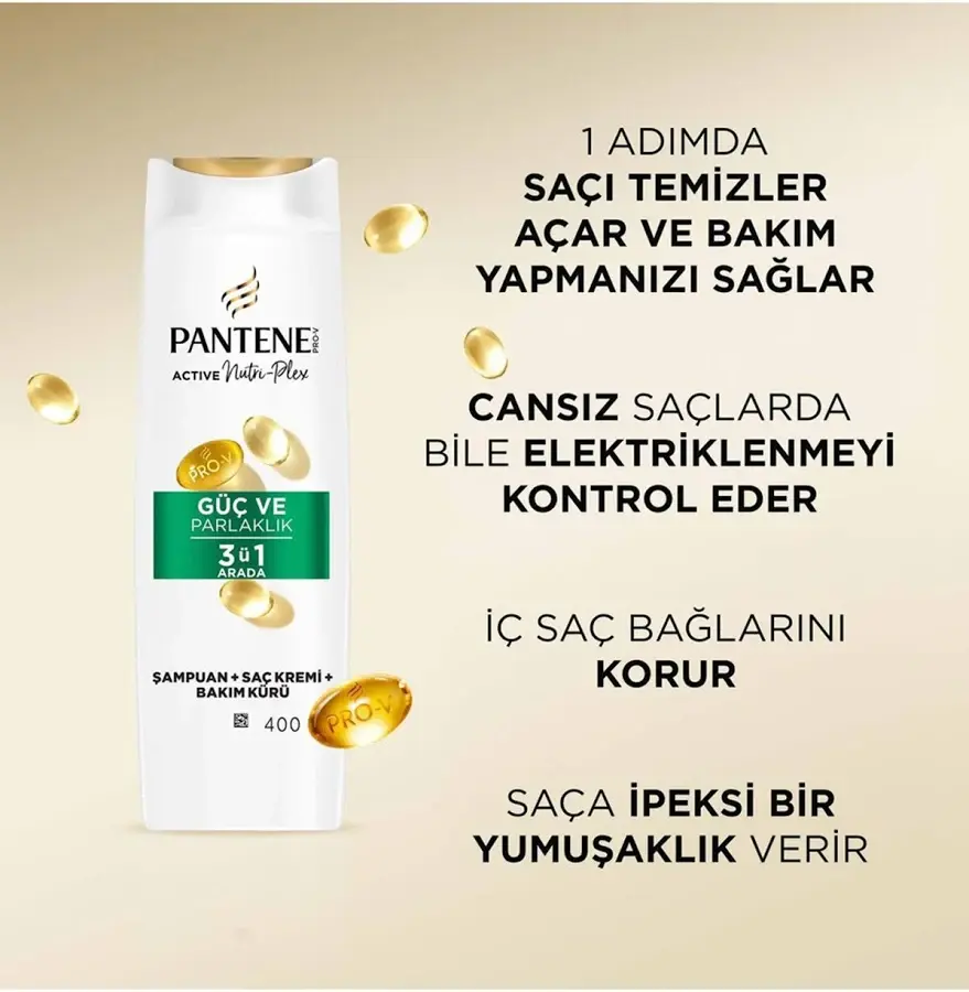 Pantene Güç ve Parlaklık 3ü1 Arada Şampuan 400 Ml
