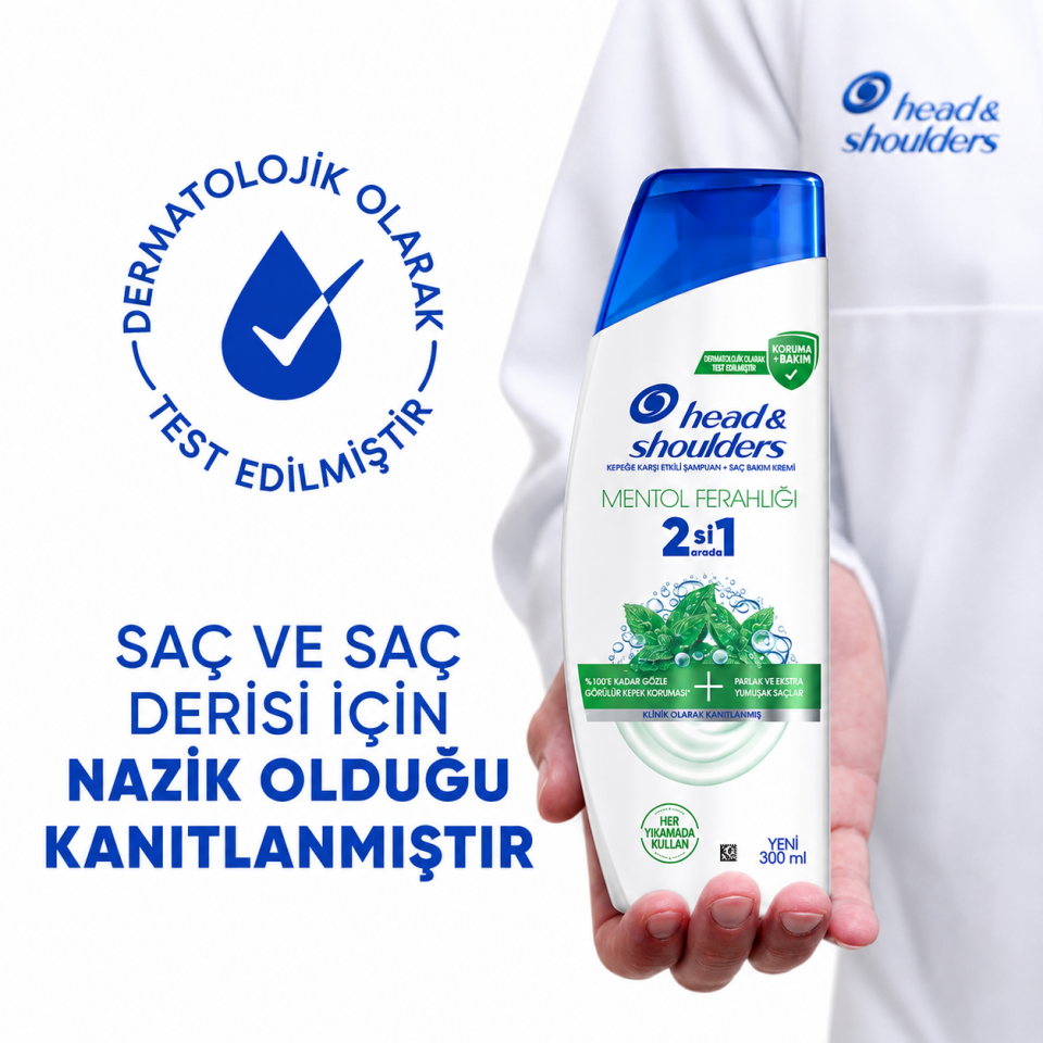Head & Shoulders 2'si 1 Arada Mentol Ferahlığı Şampuan 300 ml