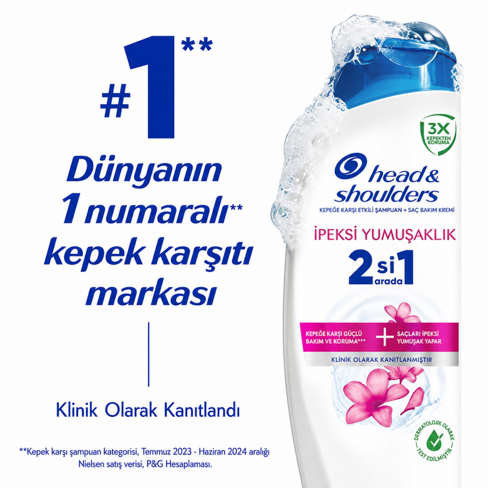 Head & Shoulders İpeksi Yumuşaklık 2'si 1 Arada Kepek Karşıtı Şampuan 300ml