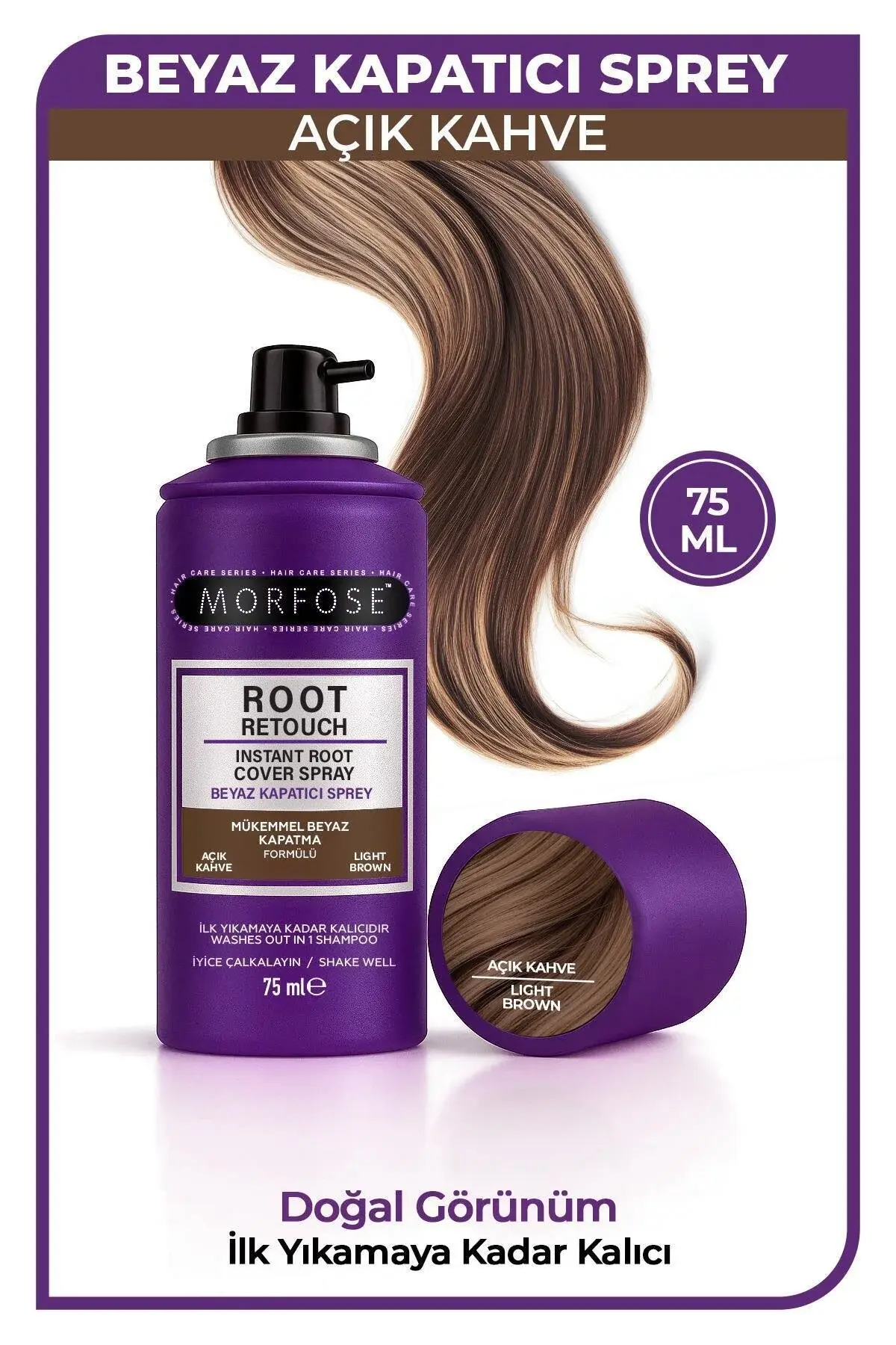 Morfose Root Retouch Beyaz Kapatıcı Sprey 75Ml Açık Kahve