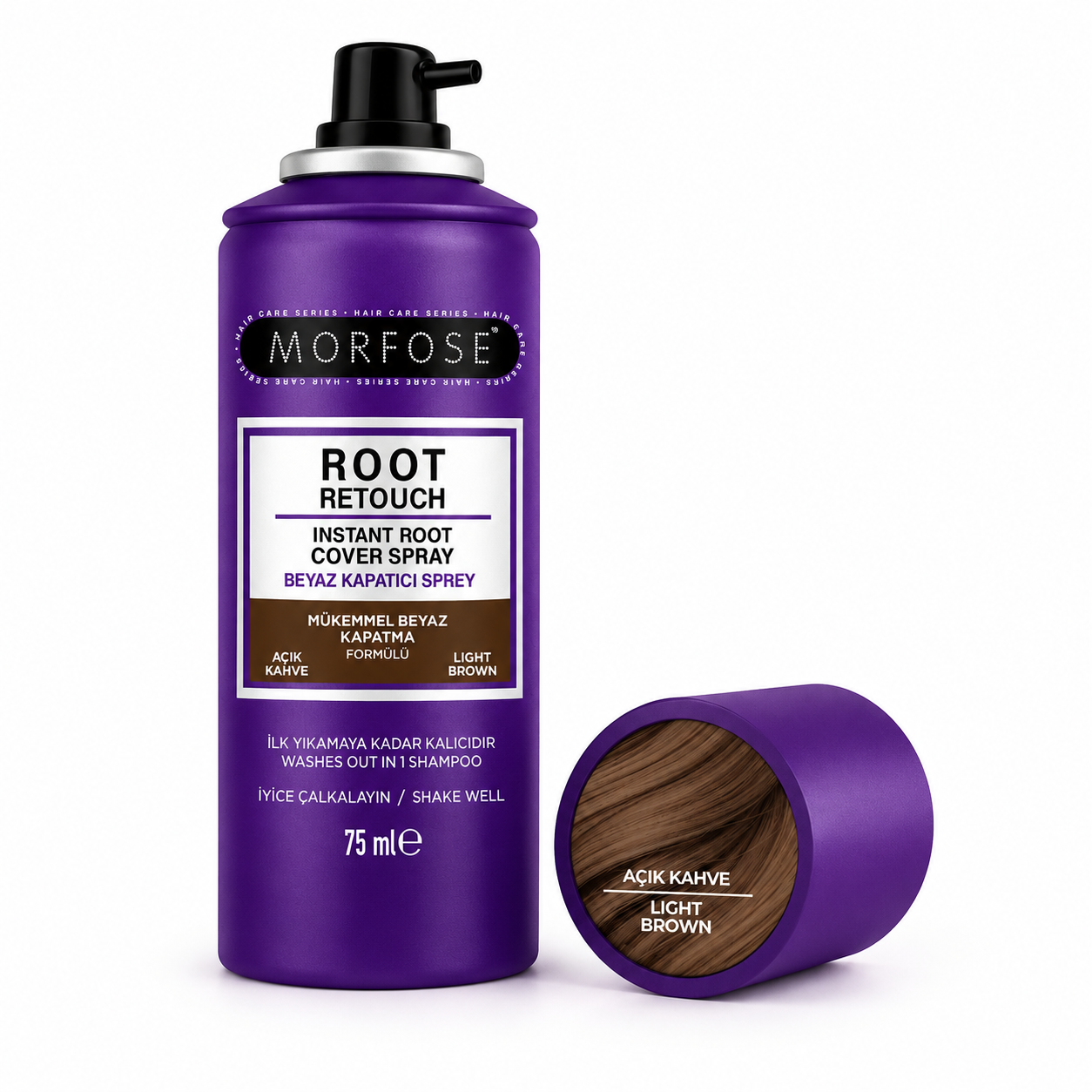 Morfose Root Retouch Beyaz Kapatıcı Sprey 75Ml Açık Kahve