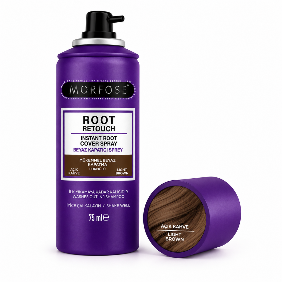 Morfose Root Retouch Beyaz Kapatıcı Sprey 75Ml Açık Kahve