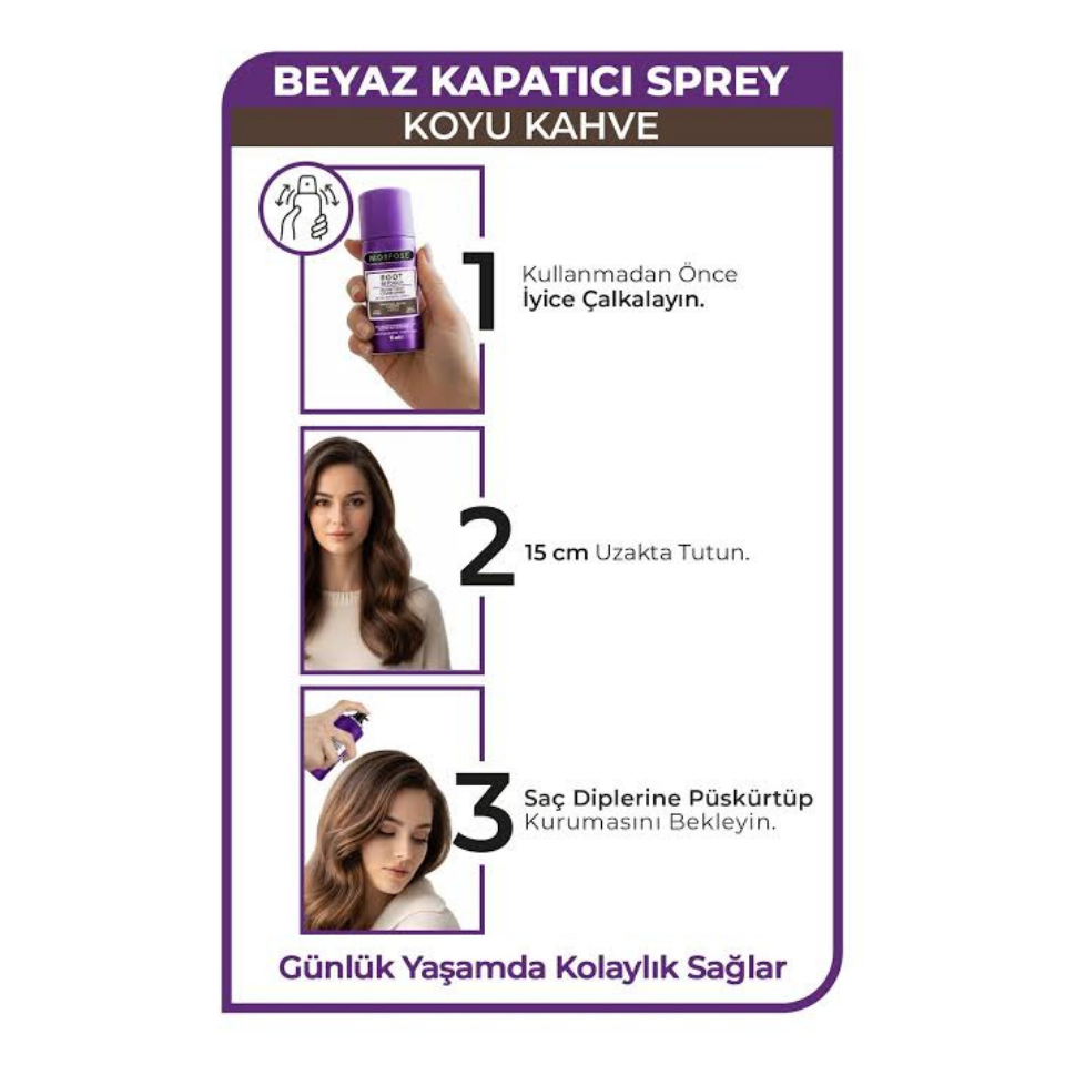 Morfose Hızlı Beyaz Kapatıcı Sprey 75 ml Koyu Kahverengi