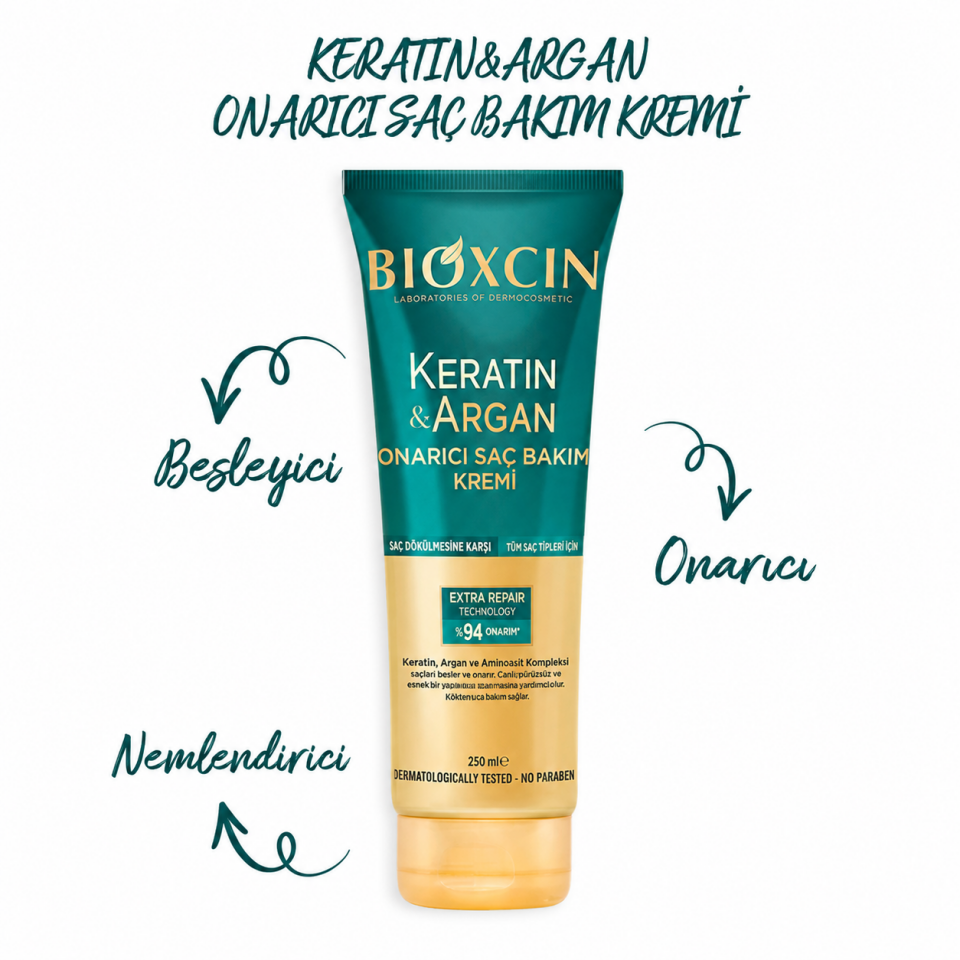 Bioxcin Keratin Ve Argan Onarıcı Saç Bakım Kremi 250 Ml