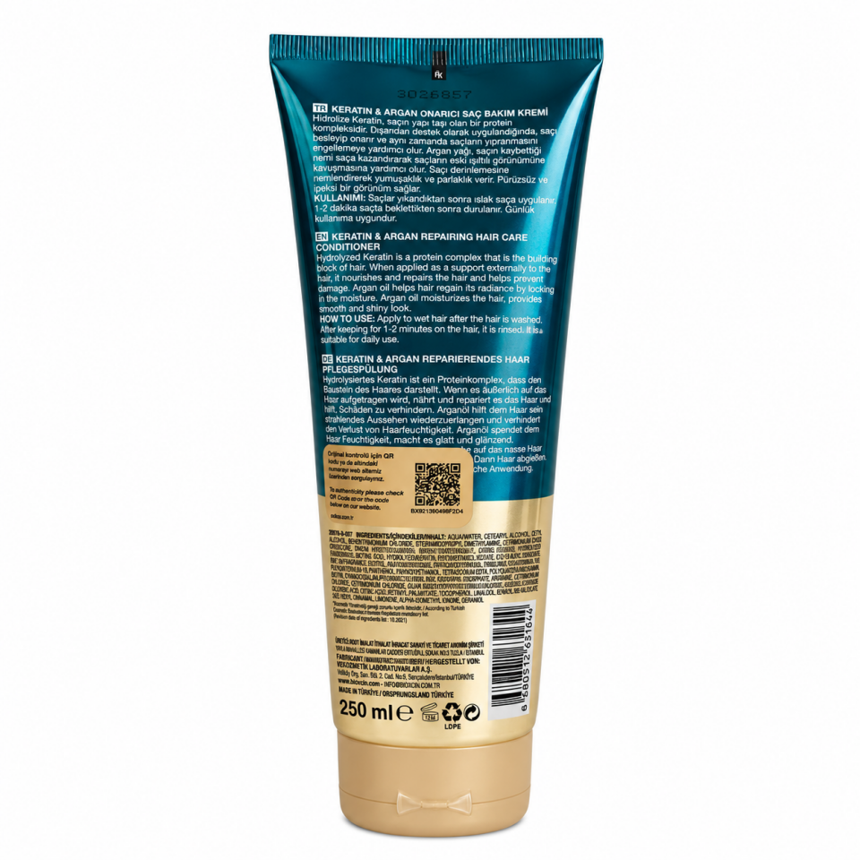 Bioxcin Keratin Ve Argan Onarıcı Saç Bakım Kremi 250 Ml