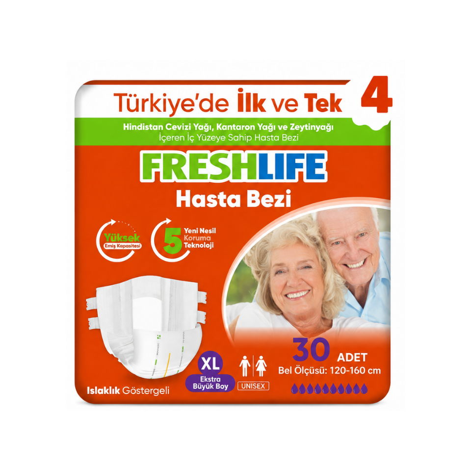 Freshlife Belbantlı Hasta Bezi XL 4 Paket 120 Adet