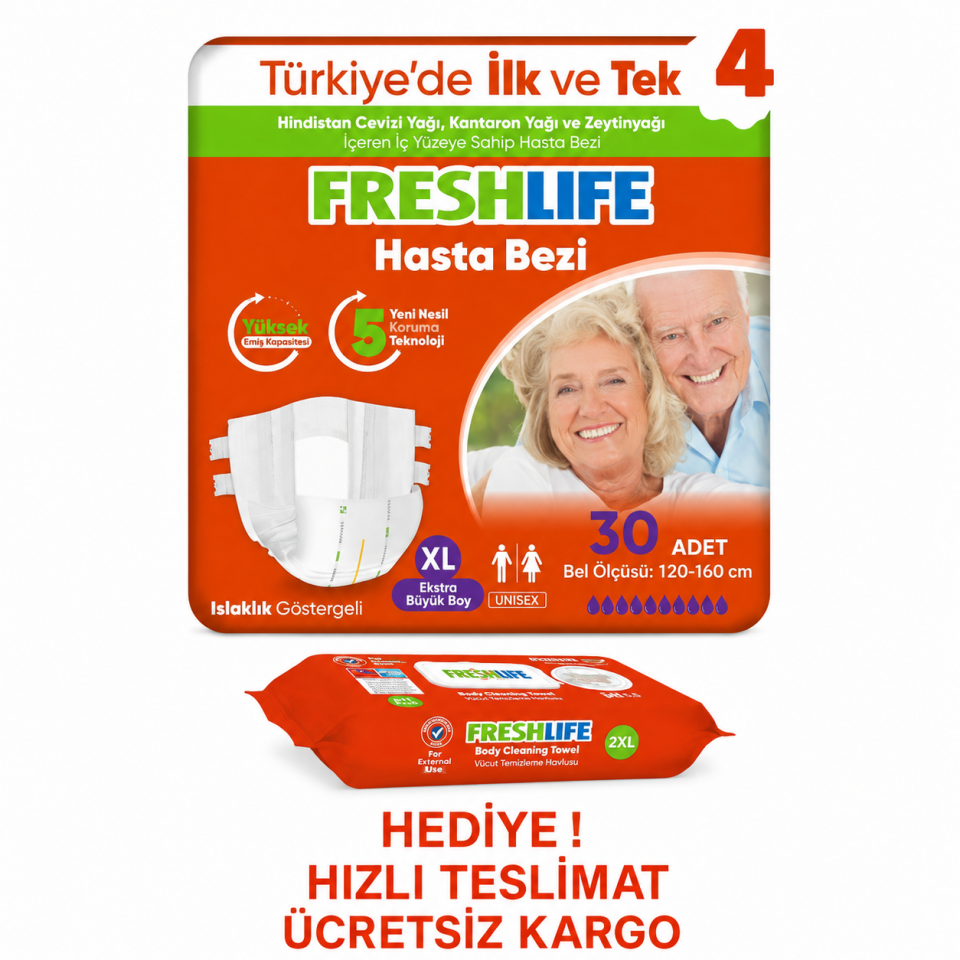 Freshlife Belbantlı Hasta Bezi XL 4 Paket 120 Adet