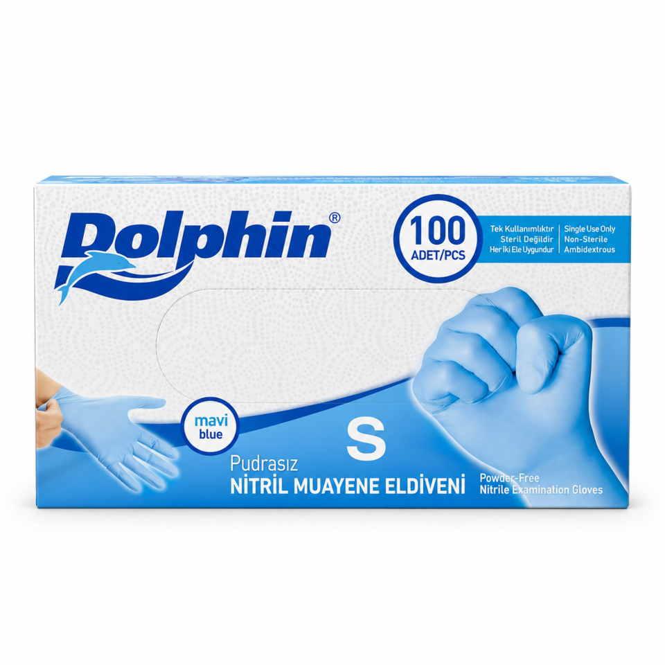 Dolphın Pudrasız Nitril Eldiven S Beden 3x100 Lü