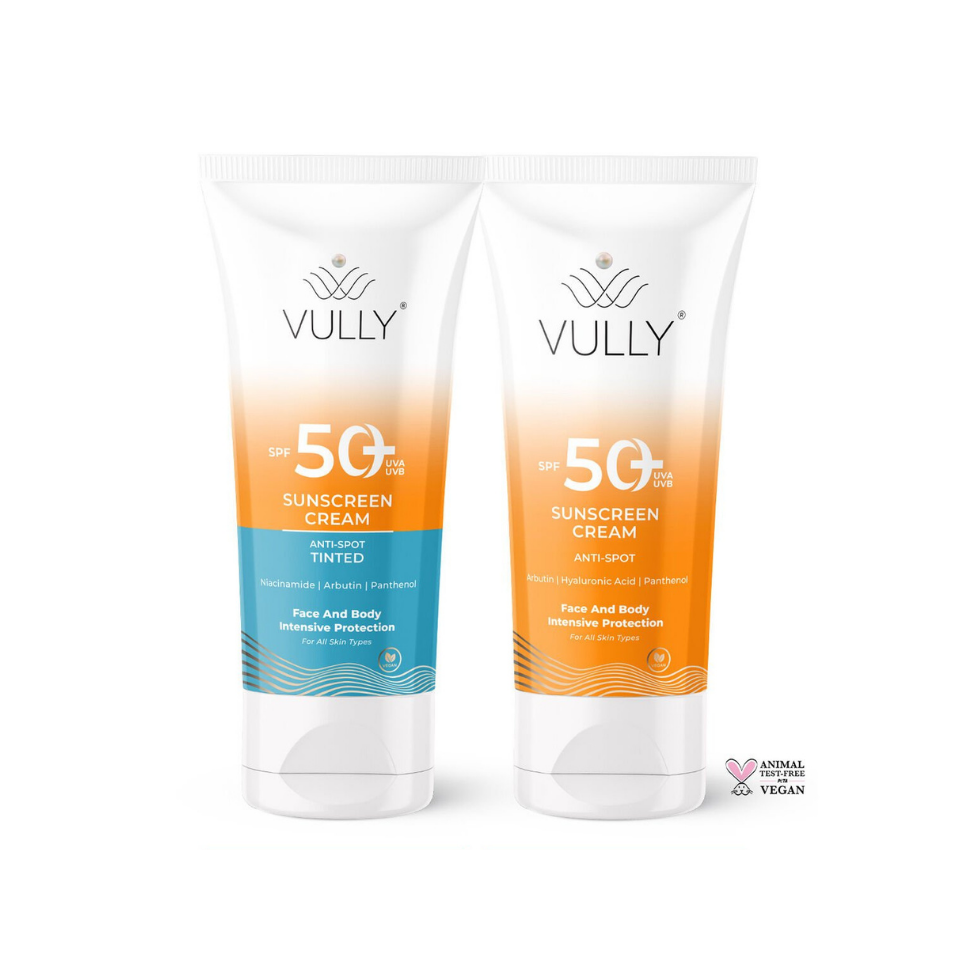 VULLY Leke Karşıtı Spf+50 Güneş Kremi + Renkli Kapatıcı Etkili Spf+50 Güneş Kremi
