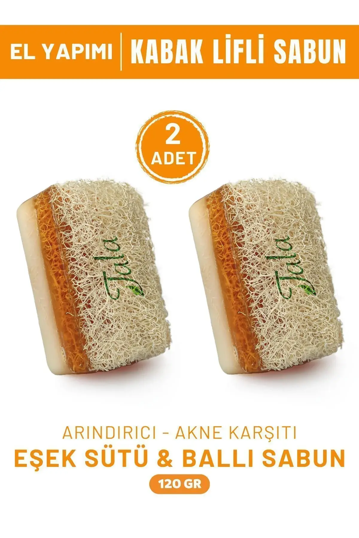 Tala Doğal Kabak Lifli Ballı Eşek Sütü Sabunu 2'li Paket 120 Gr