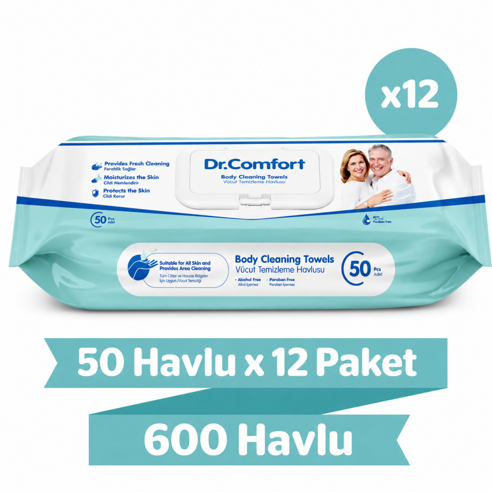 Dr. Comfort Vücut Temizleme Havlusu 50 ADET (50X12)