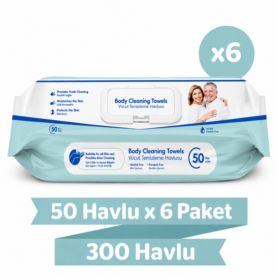 Dr. Comfort Vücut Temizleme Havlusu 50 ADET (6X50)