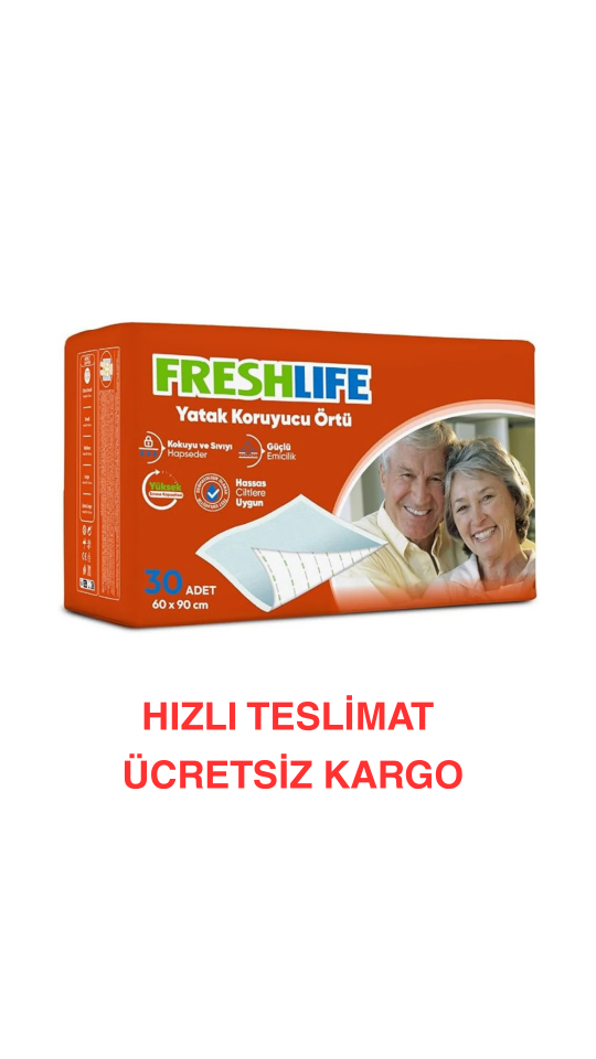 Freshlife Yatak Koruyucu Örtü 60x90 cm 30 Adet Maksimum Emicilik & Maksimum Konfor