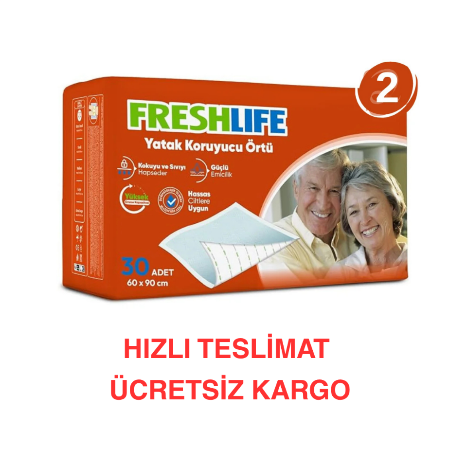 Freshlife Yatak Koruyucu Örtü 60x90cm 30'lu x2 Adet