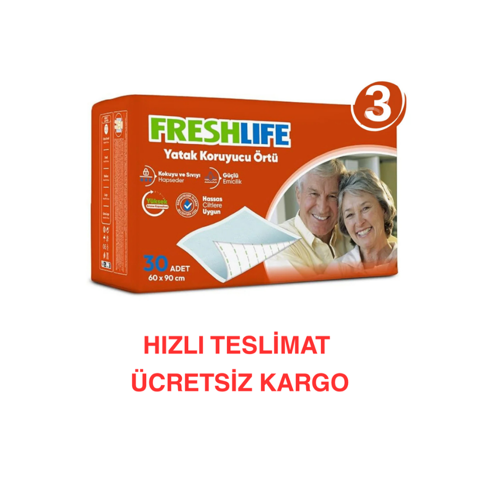 Freshlife Yatak Koruyucu Örtü 60x90 3 Paket (90 Adet)
