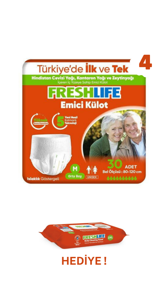 Freshlife Külot Hasta Bezi M Beden 120 ADET