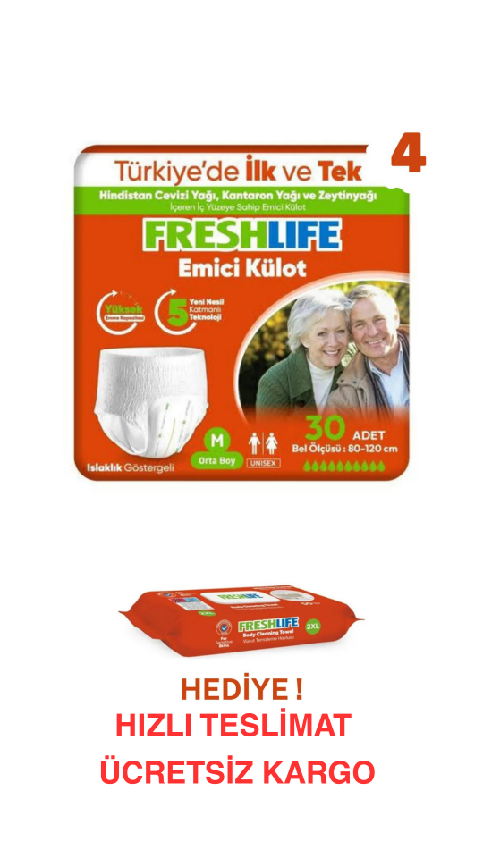 Freshlife Külot Hasta Bezi M Beden 120 ADET