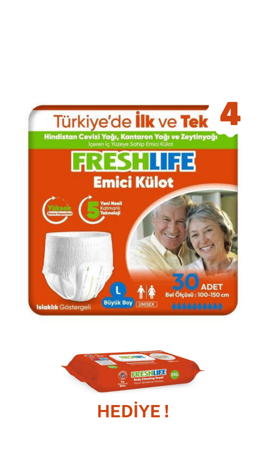 Freshlife Külot Hasta Bezi L Beden 120 ADET