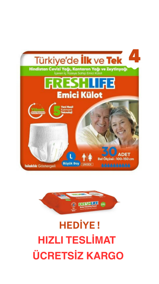 Freshlife Külot Hasta Bezi L Beden 120 ADET