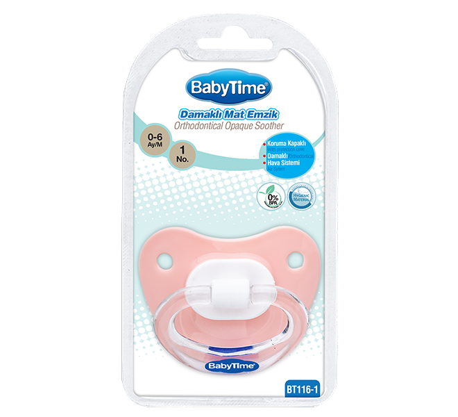 Babytime Damaklı Mat Emzik No: 1 (0-6 Ay)
