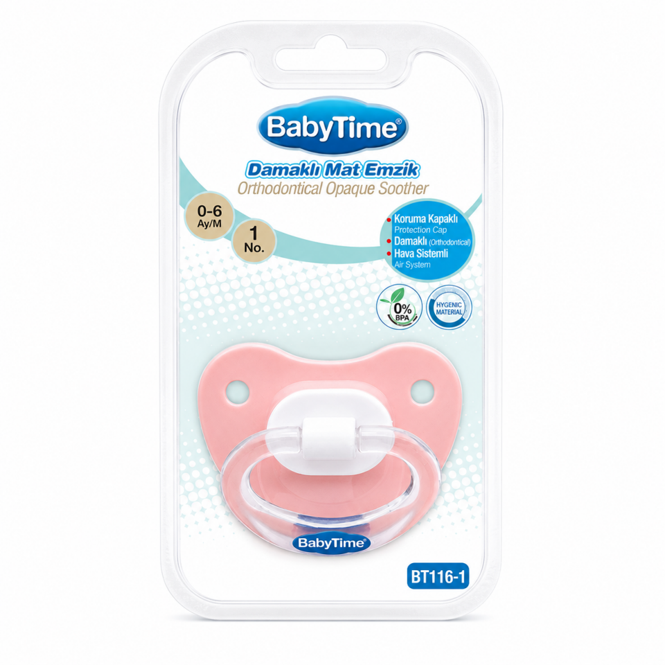 Babytime Damaklı Mat Emzik No: 1 (0-6 Ay)