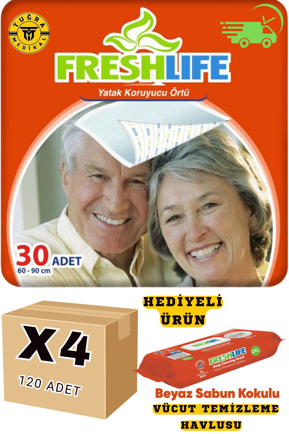 Freshlife 60x90 Yatak Koruyucu 4 Paket 120 Adet