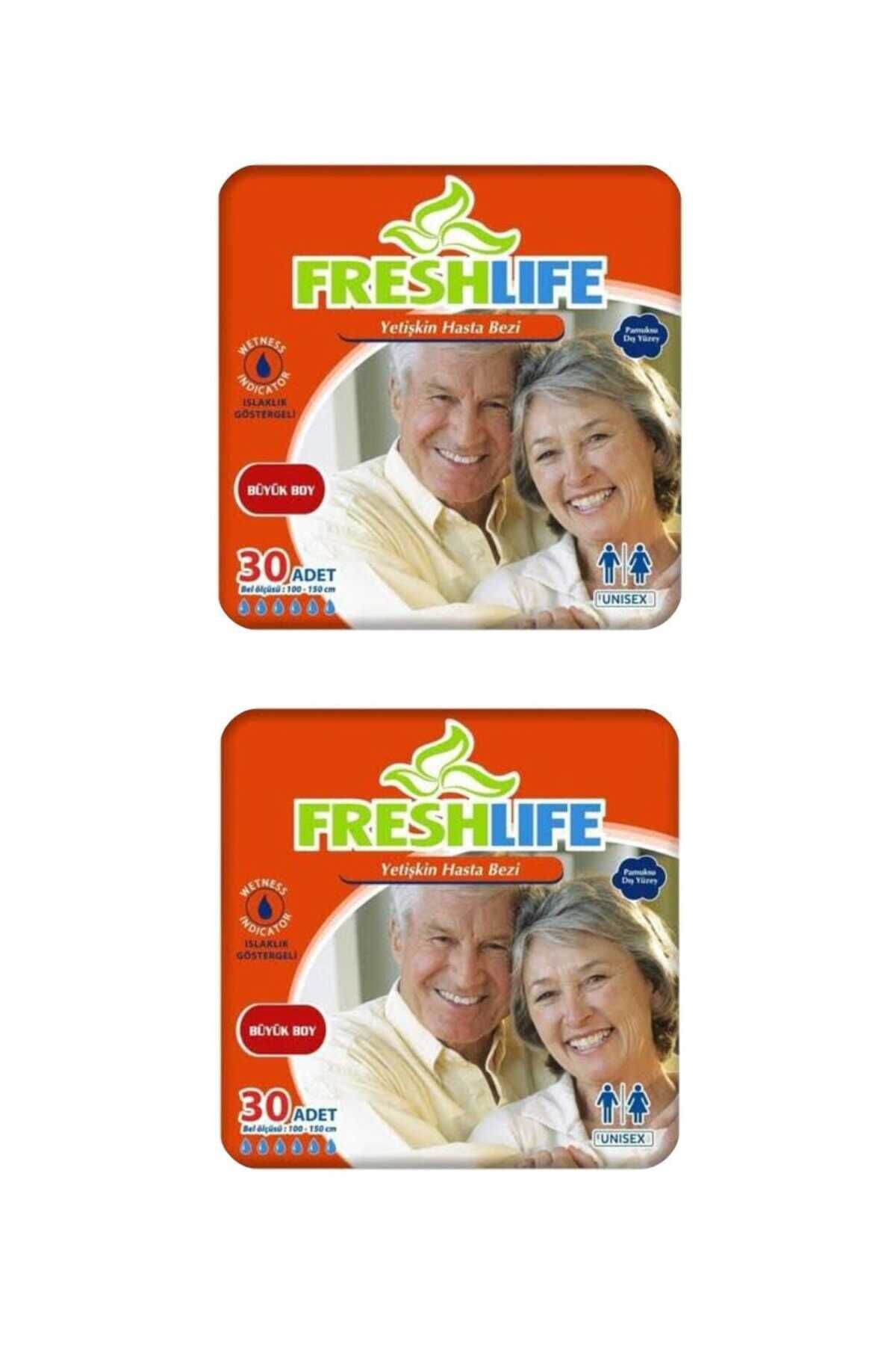 Freshlife L Beden Bel Bantlı Hasta Bezi 2 PAKET (60 ADET)