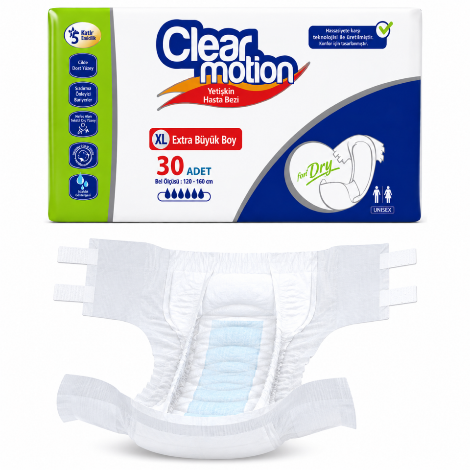 Clear Motion Bel Bantlı Hasta Bezi Xlarge 120 Adet