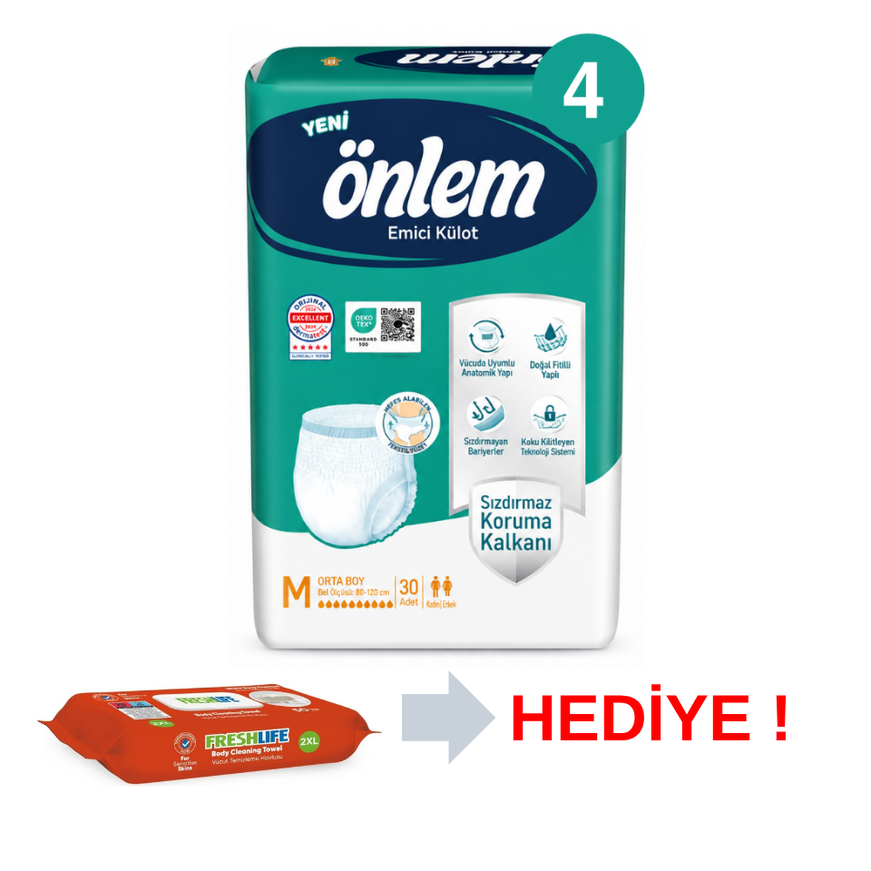 Önlem Emici Külot Hasta Bezi M Beden 120 Adet
