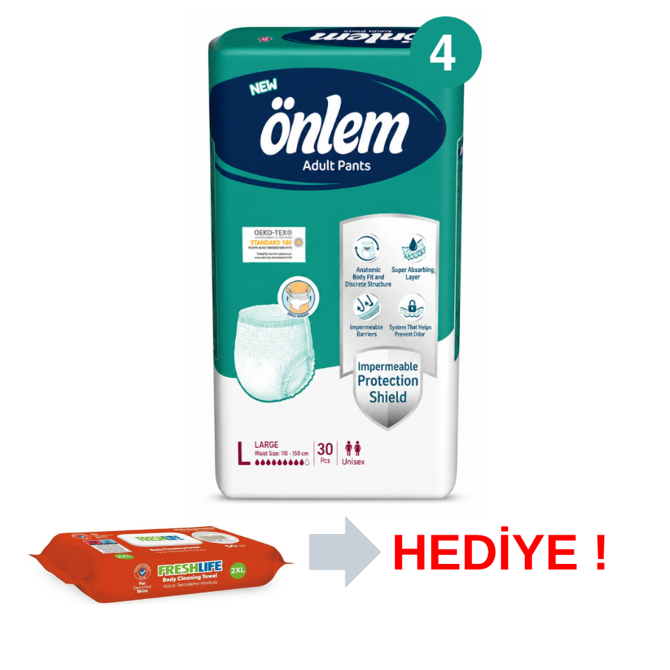 Önlem Emici Külot Hasta Bezi L Beden 120 Adet