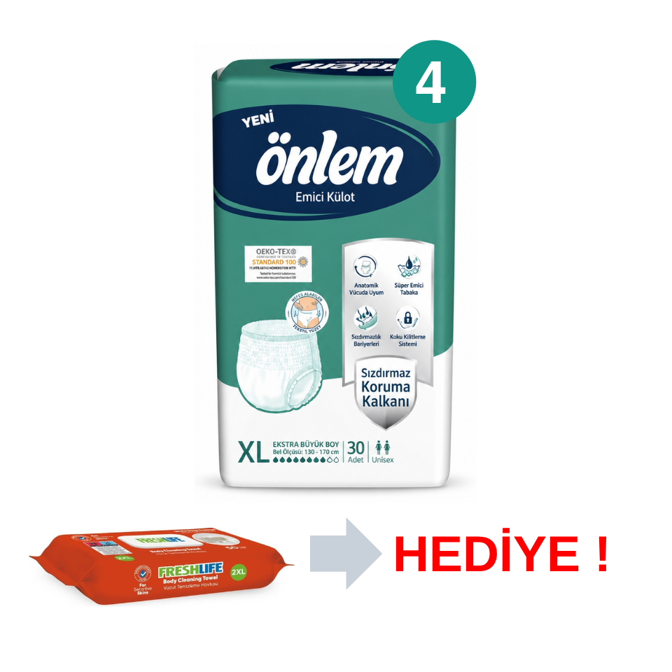 Önlem Emici Külot Hasta Bezi XL Beden 120 Adet