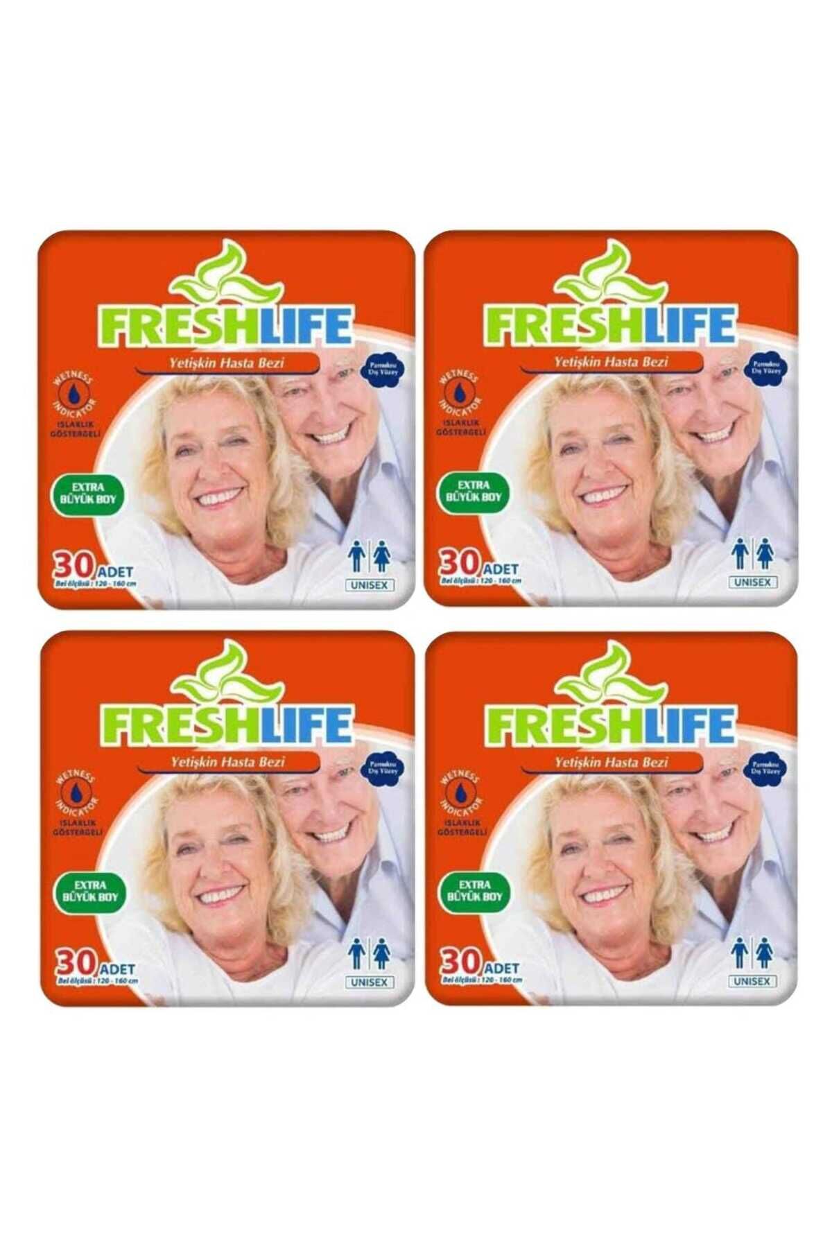 Freshlife XL Beden Bel Bantlı Hasta Bezi 4 PAKET (120 ADET)