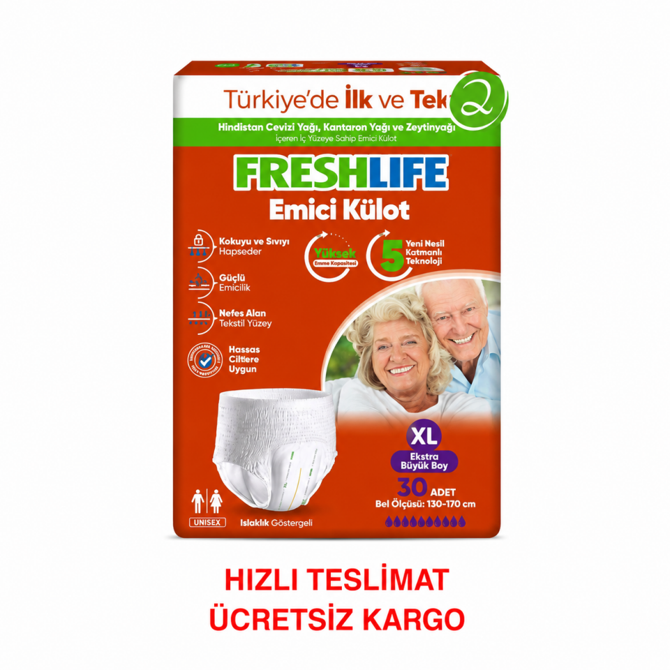 Freshlife XL Beden Külot Hasta Bezi 2 PAKET (60 ADET)