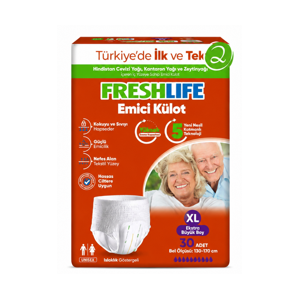 Freshlife XL Beden Külot Hasta Bezi 2 PAKET (60 ADET)