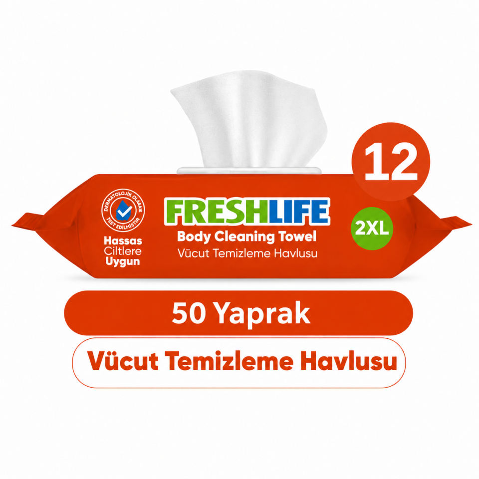 Freshlife Vücut Temizleme Havlusu 50 ADET (12X50)