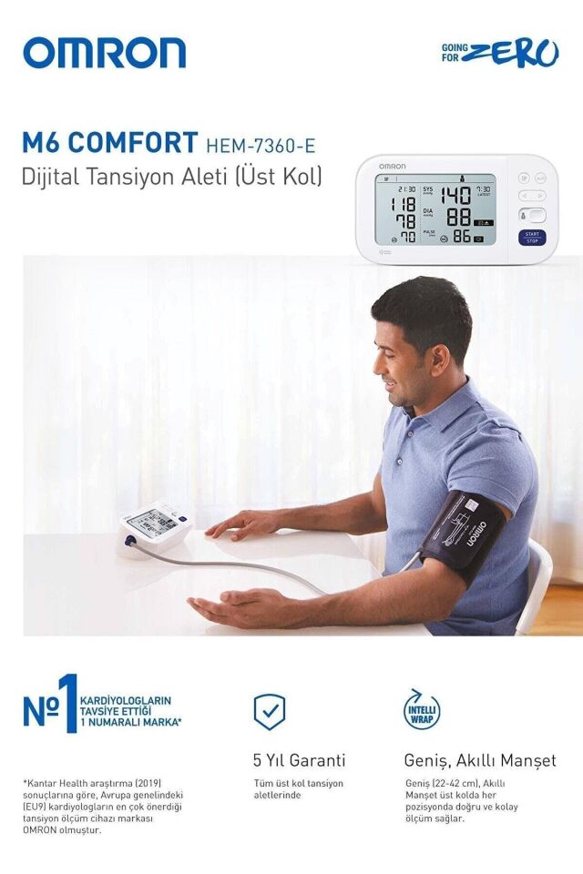 Omron M6 Comfort Hem-7360-e Dijital Koldan Tansiyon Aleti