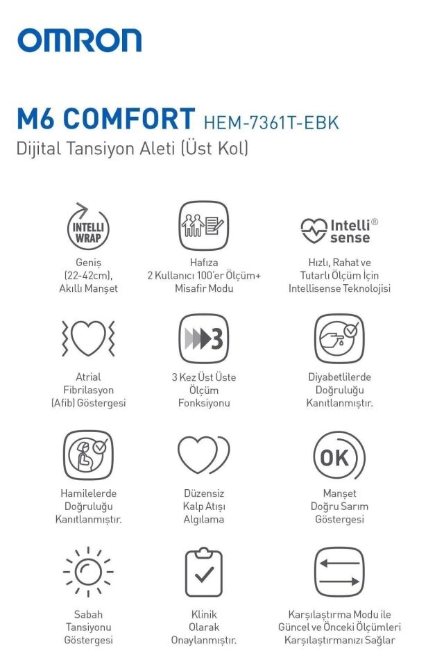 Omron M6 Comfort Hem-7360-e Dijital Koldan Tansiyon Aleti
