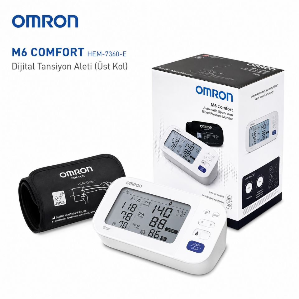 Omron M6 Comfort Hem-7360-e Dijital Koldan Tansiyon Aleti