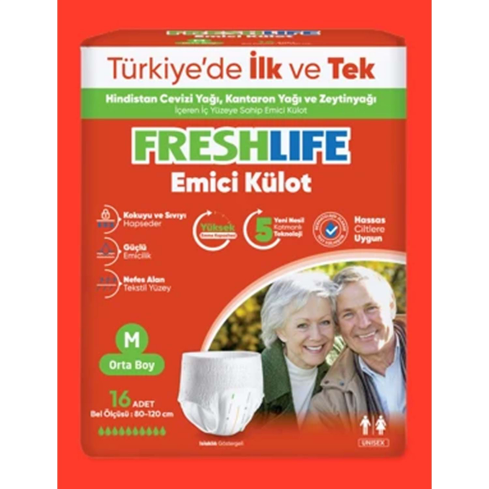 Freshlife M Beden Külot Hasta Bezi 4X30 (120 ADET)