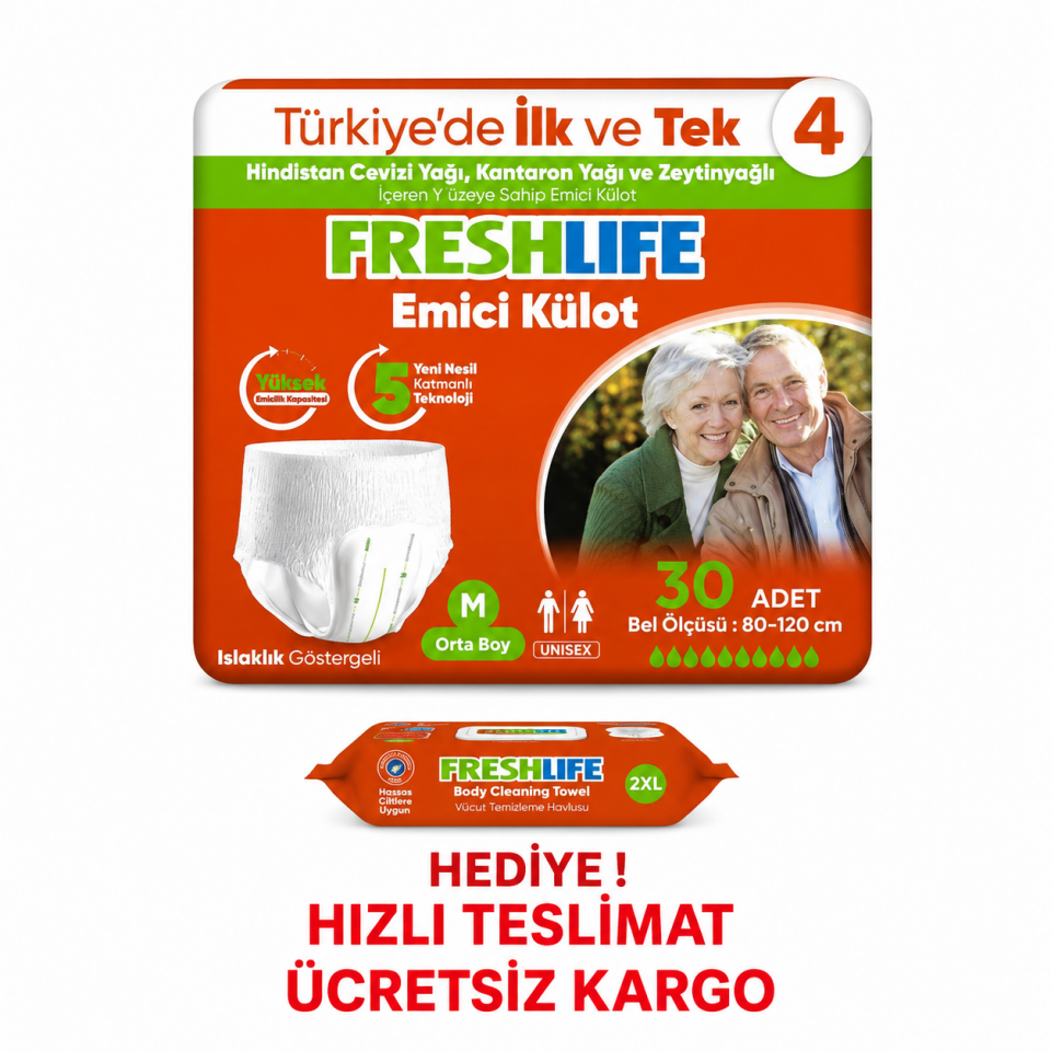 Freshlife M Beden Külot Hasta Bezi 4X30 (120 ADET)