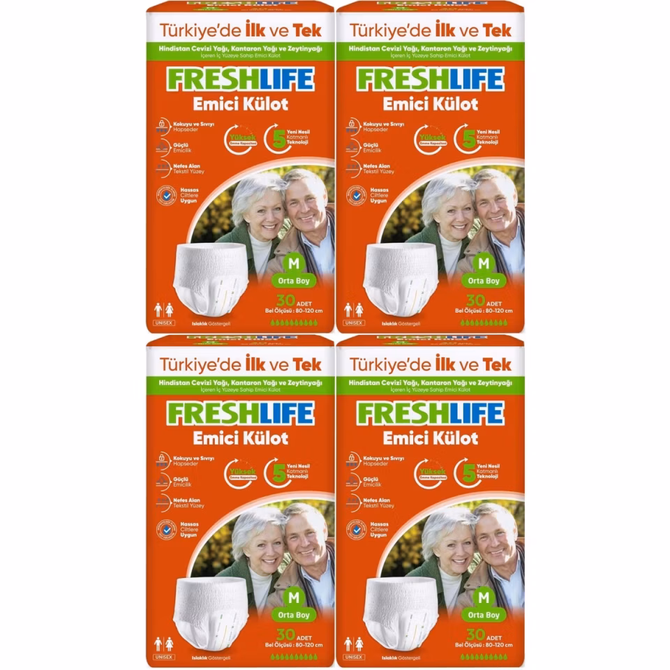 Freshlife M Beden Külot Hasta Bezi 4X30 120 ADET