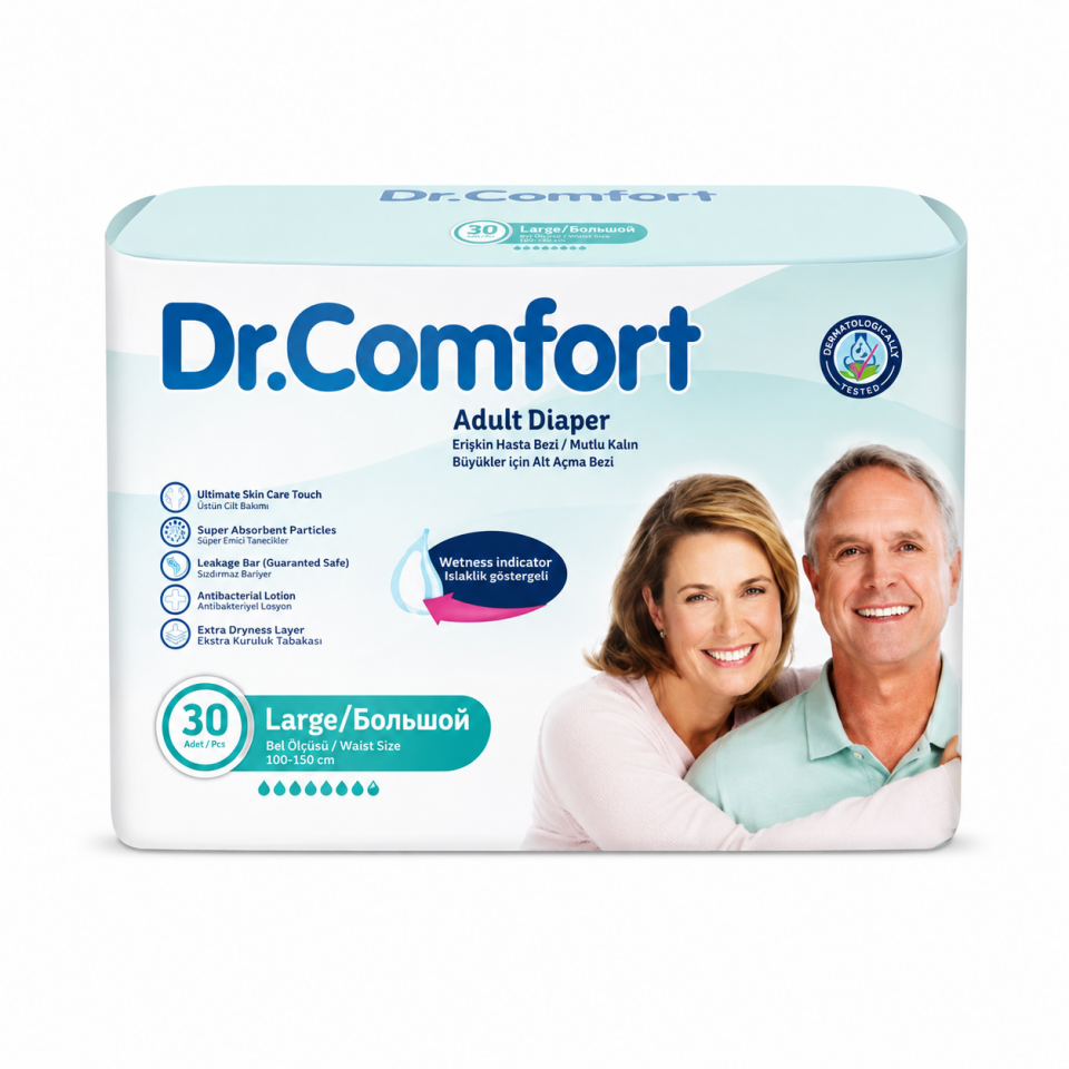 Dr. Comfort L Beden Bel Bantlı Hasta Bezi 30 Adet