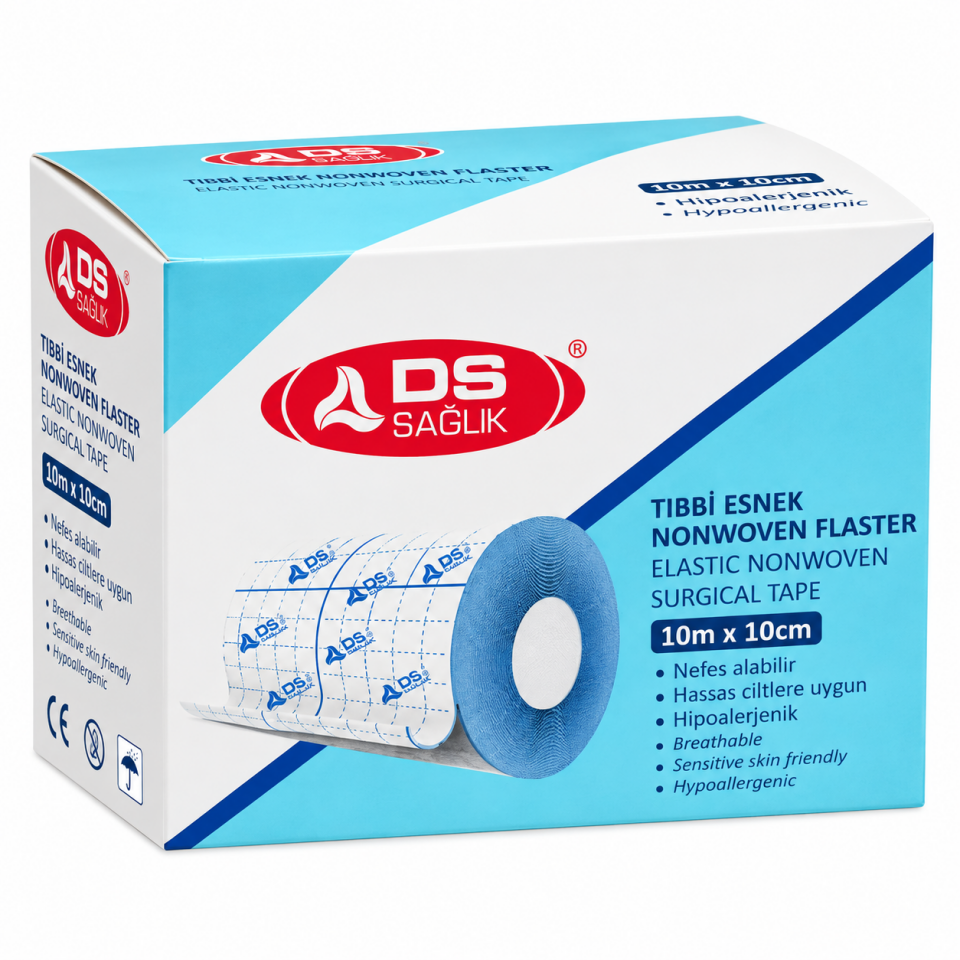 DS Sağlık Tıbbi Esnek Nonwoven Flaster 10 cm x 10 m 10 Adet Toptan