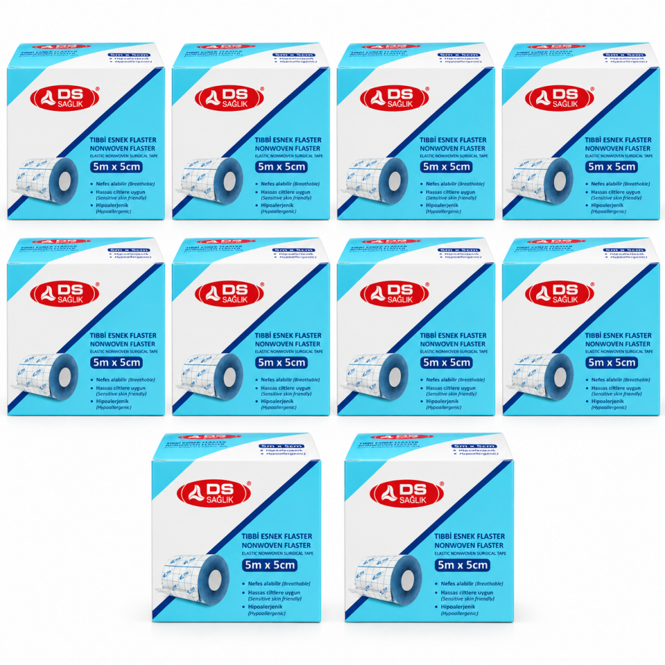 DS Sağlık Tıbbi Esnek Nonwoven Flaster 5 cm x 5 m 10 Adet Toptan