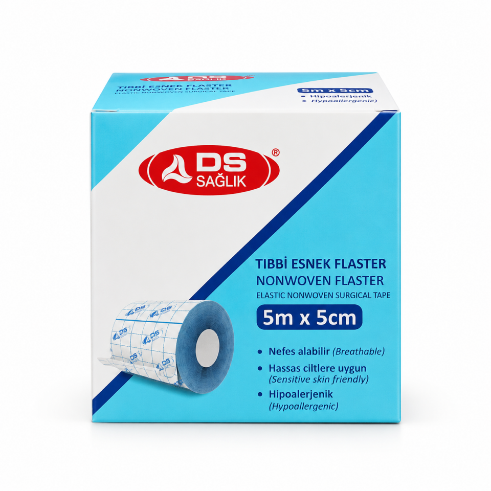 DS Sağlık Tıbbi Esnek Nonwoven Flaster 5 cm x 5 m 10 Adet Toptan