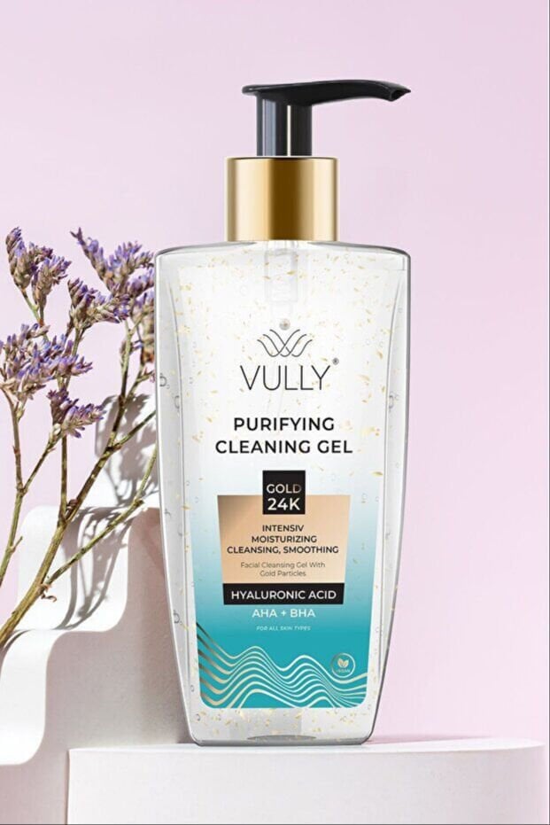 VULLY 24k Arındırıcı Nemlendirici Gözenek Sıkılaştırıcı Yüz Temizleme Jeli 200 ML