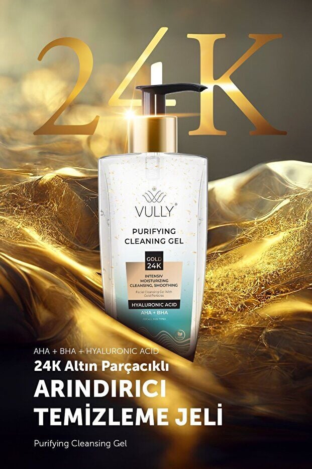 VULLY 24k Arındırıcı Nemlendirici Yüz Temizleme Jeli 200 ML