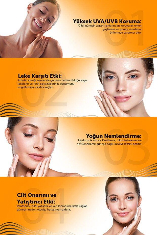 VULLY Leke Karşıtı - Aydınlatıcı ve Nemlendirici Yüksek Koruyucu Spf+50 Yüz ve Vücut Güneş Kremi 50 Ml