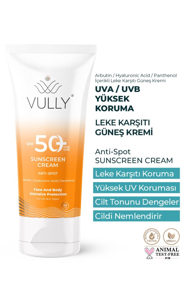 VULLY Güneş Kremi 50ml Spf+50 Leke Karşıtı